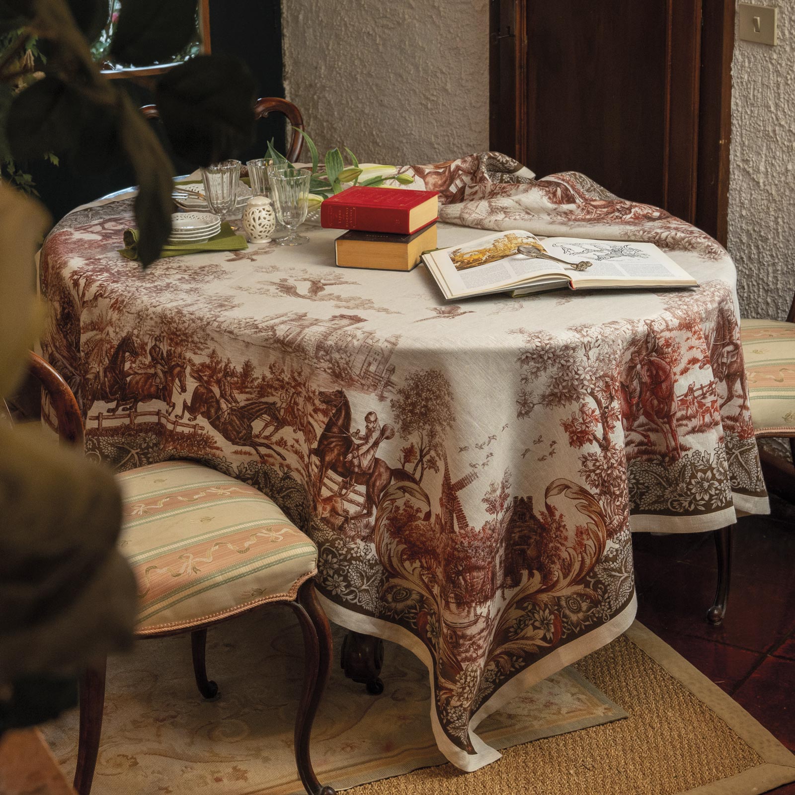 Tovaglia Cottage in lino di Tessitura Toscana Telerie – Details